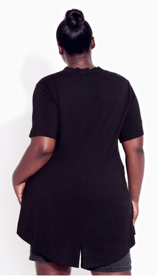 Avenue Kaylie Hi-Lo Top Black Size 18 back view