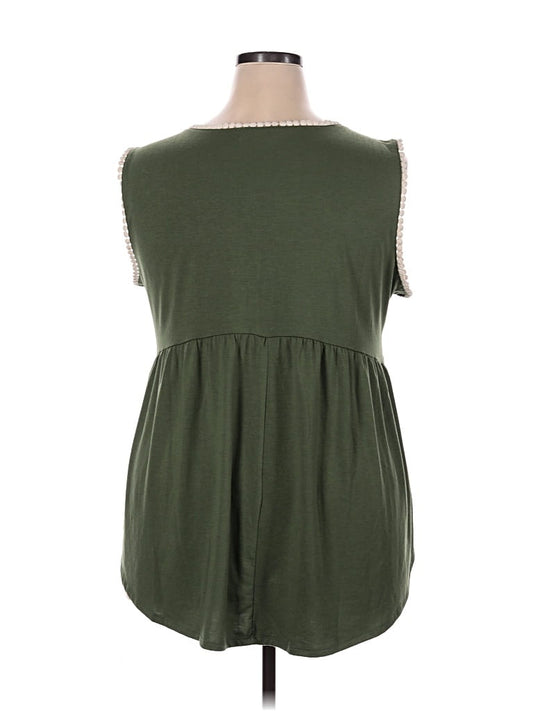 Plus Size Studded Detail Sleeveless Long Tank Top