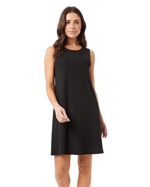 32 Degrees Soft Rib Swing Dress Black XXL