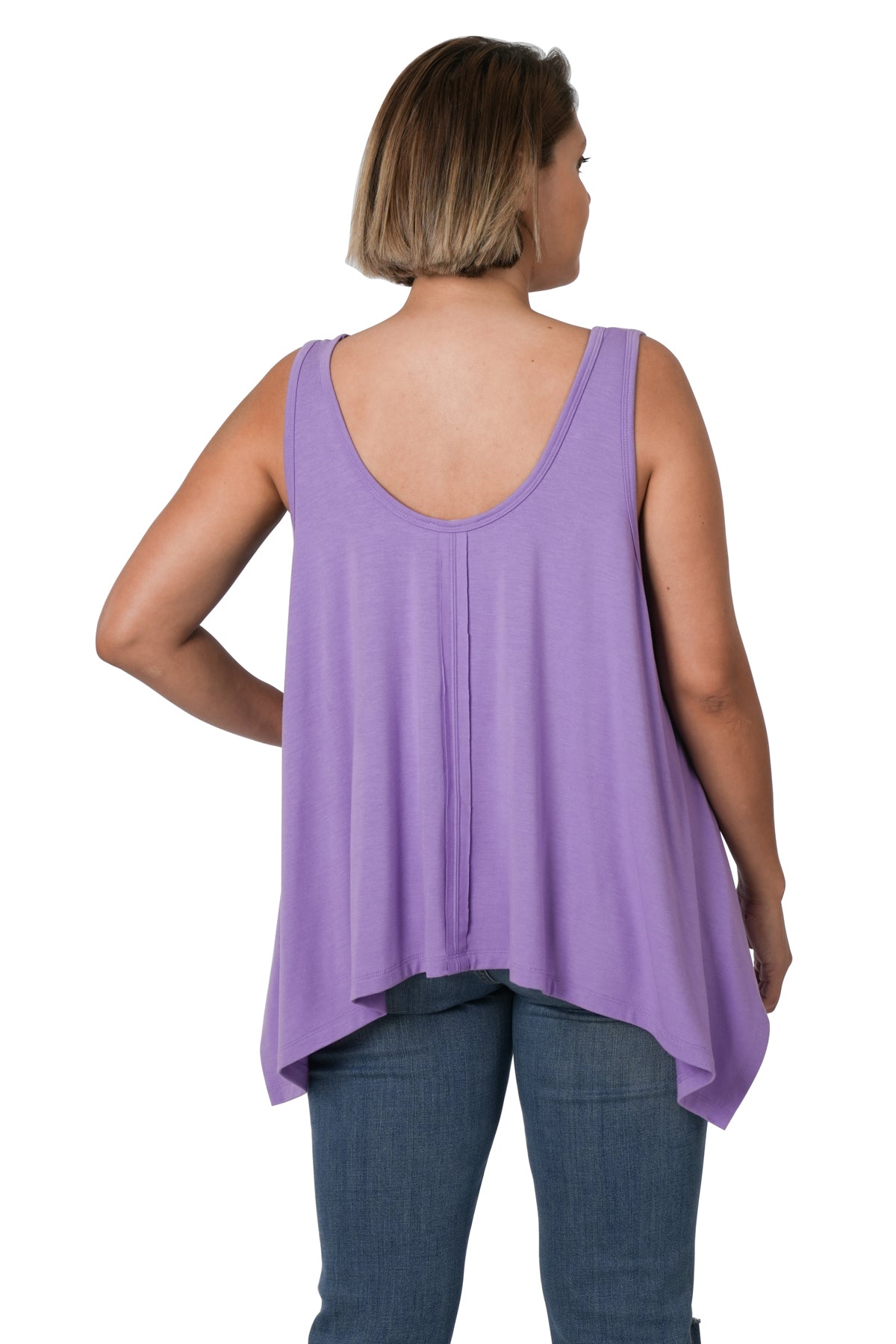 Plus Size Oversized Shark Bite Hem Tank Top