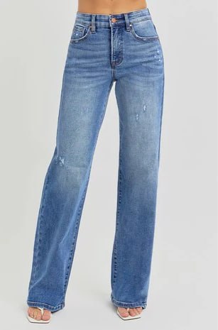 Risen Los Angeles Light Wash High Rise Straight Leg Jeans — 2X
