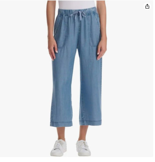 Splendid Pull-On Wide Leg Crop Pant Blue XXL