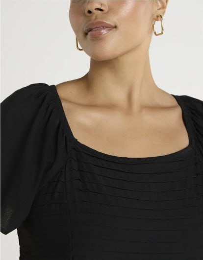Terra & Sky Black Midi Dress — Plus Size 2X