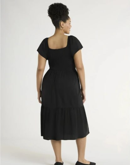 Terra & Sky Black Midi Dress — Plus Size 2X