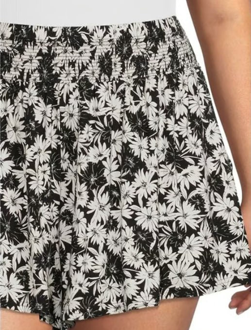 Terra & Sky Smocked Knit Shorts — Plus Size 2X